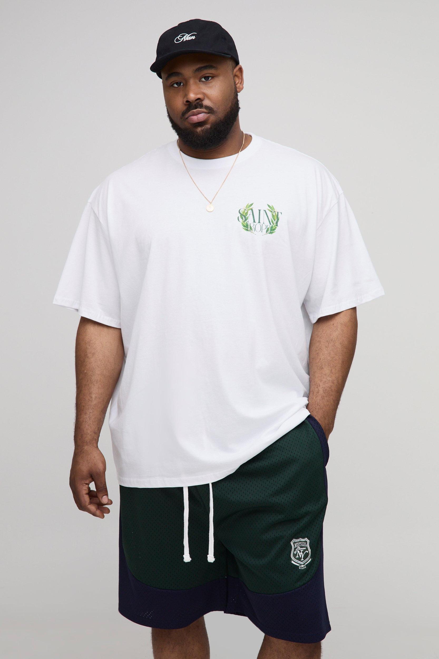 Plus Oversized Saint Tropez Fruit Bowl Print T-Shirt | boohooMAN USA Product Image