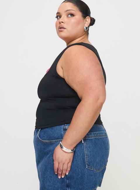 Back In Time Top Black / Pink Lace Curve Product Image