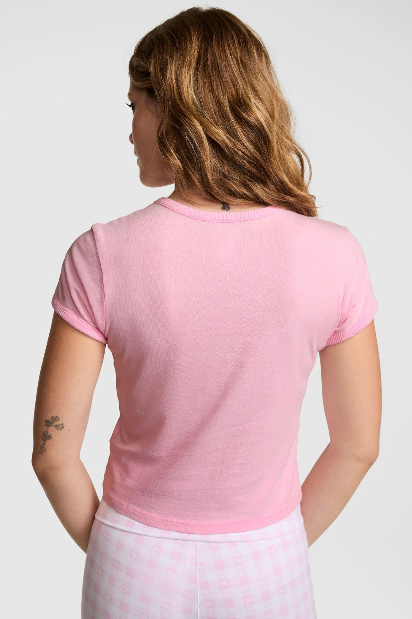 PINK x LoveShackFancy Cotton Baby Tee - PINK LOLLIPOP WASH / S Product Image