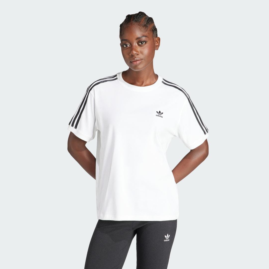 adidas Adicolor 3-Stripes Tee Better Scarlet XL Womens Product Image