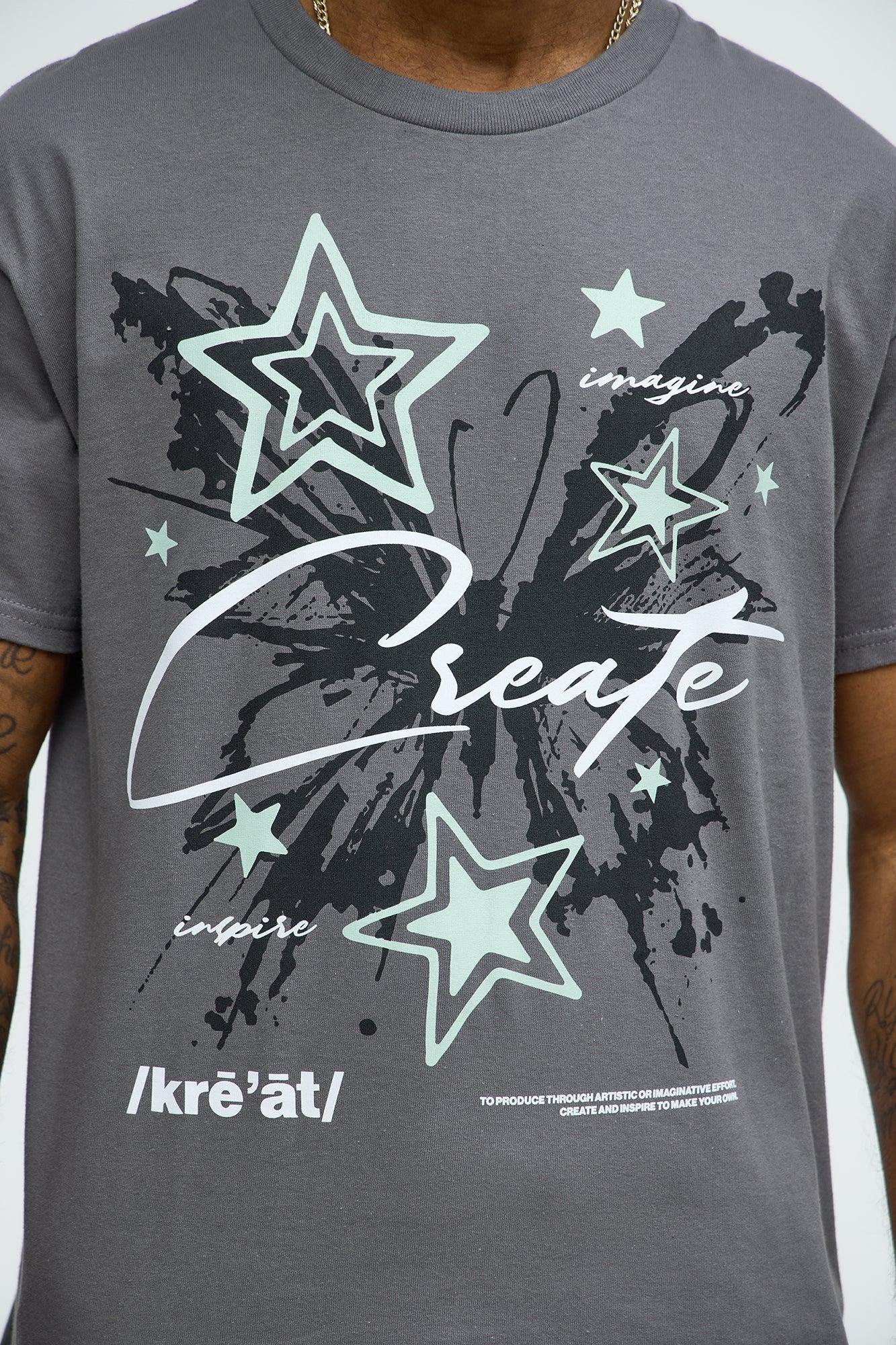 Create Star Short Sleeve Tee - Grey Product Image