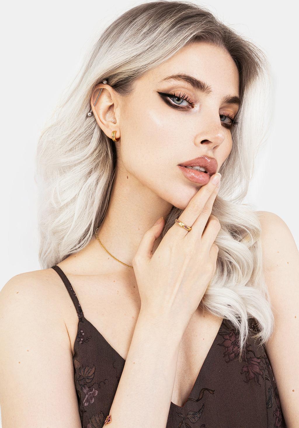 Cyrus Moth Charm Hoop Earrings Product Image