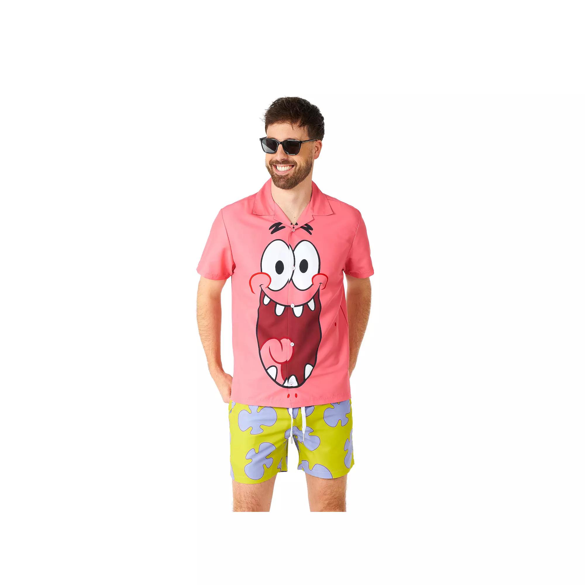 Men's Suitmeister SpongeBob SquarePants Patrick Slim Fit Short Sleeve Button Down Shirt & Shorts Set, Adult Unisex,  Product Image