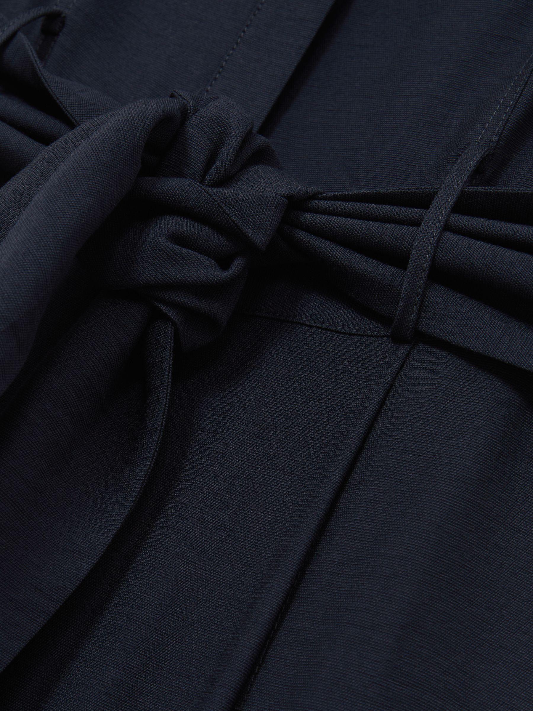 Wide-Leg Belted Jumpsuit in Navy Product Image