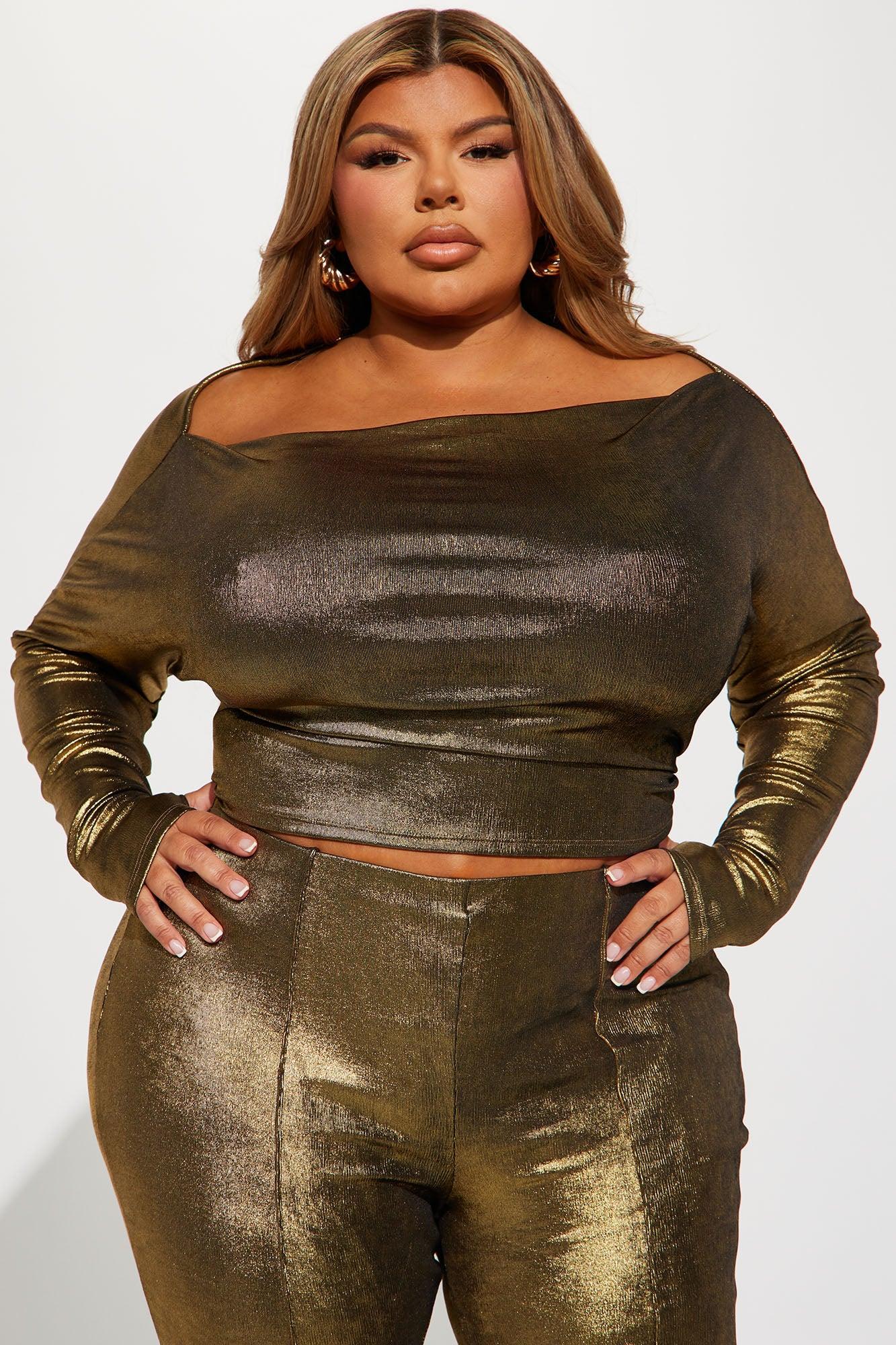 Tahlia Metallic Pant Set - Gold Product Image