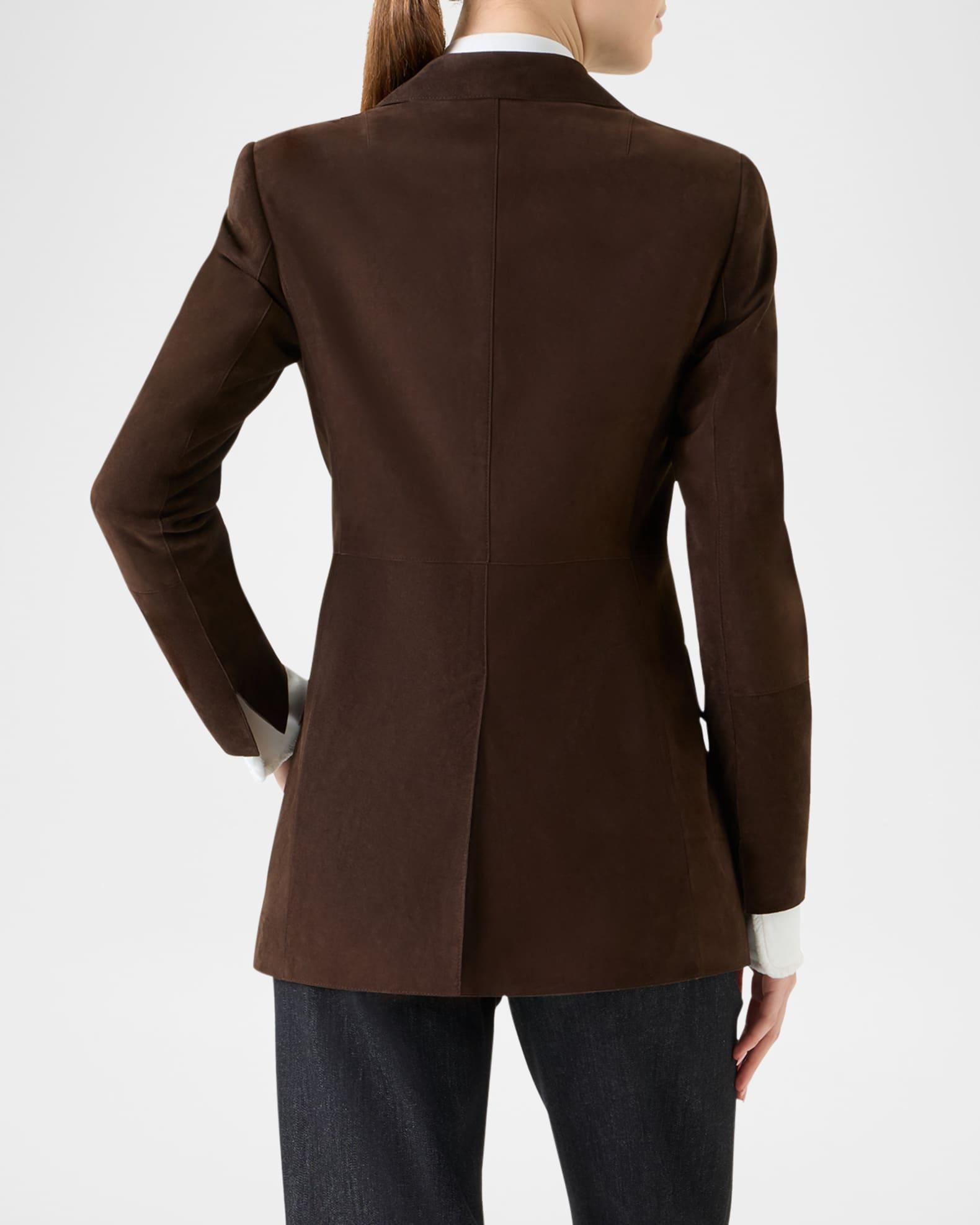 Nappa Suede Single-Breasted Blazer Jacket Product Image