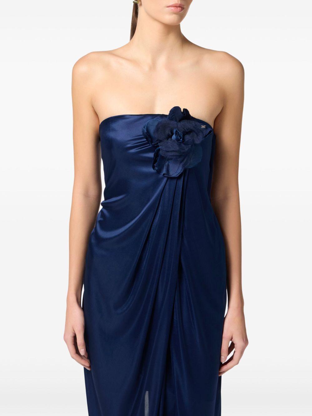 floral-appliqué satin dress Product Image