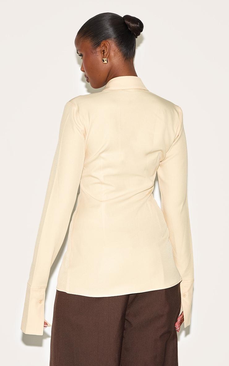 Butter Yellow Woven Fitted Shirt Product Image