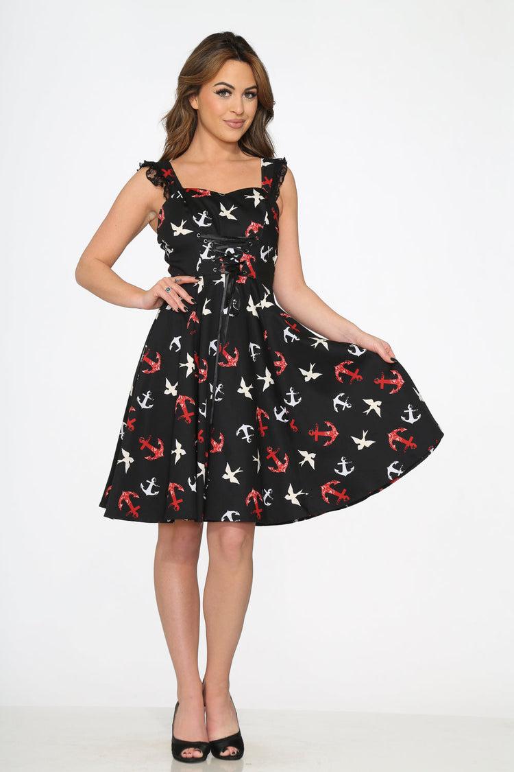 Black Swallow Swing Dress Product Image