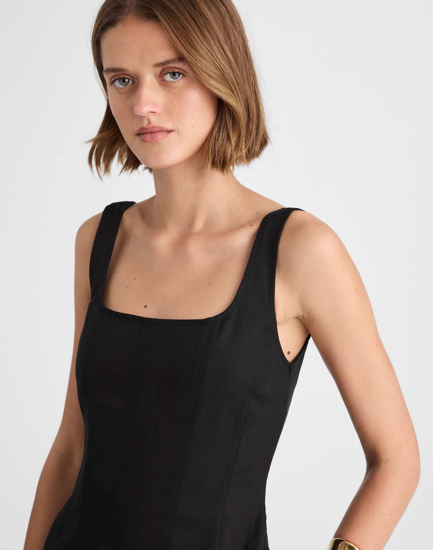 Seamed Open Squareneck Mini Dress Product Image