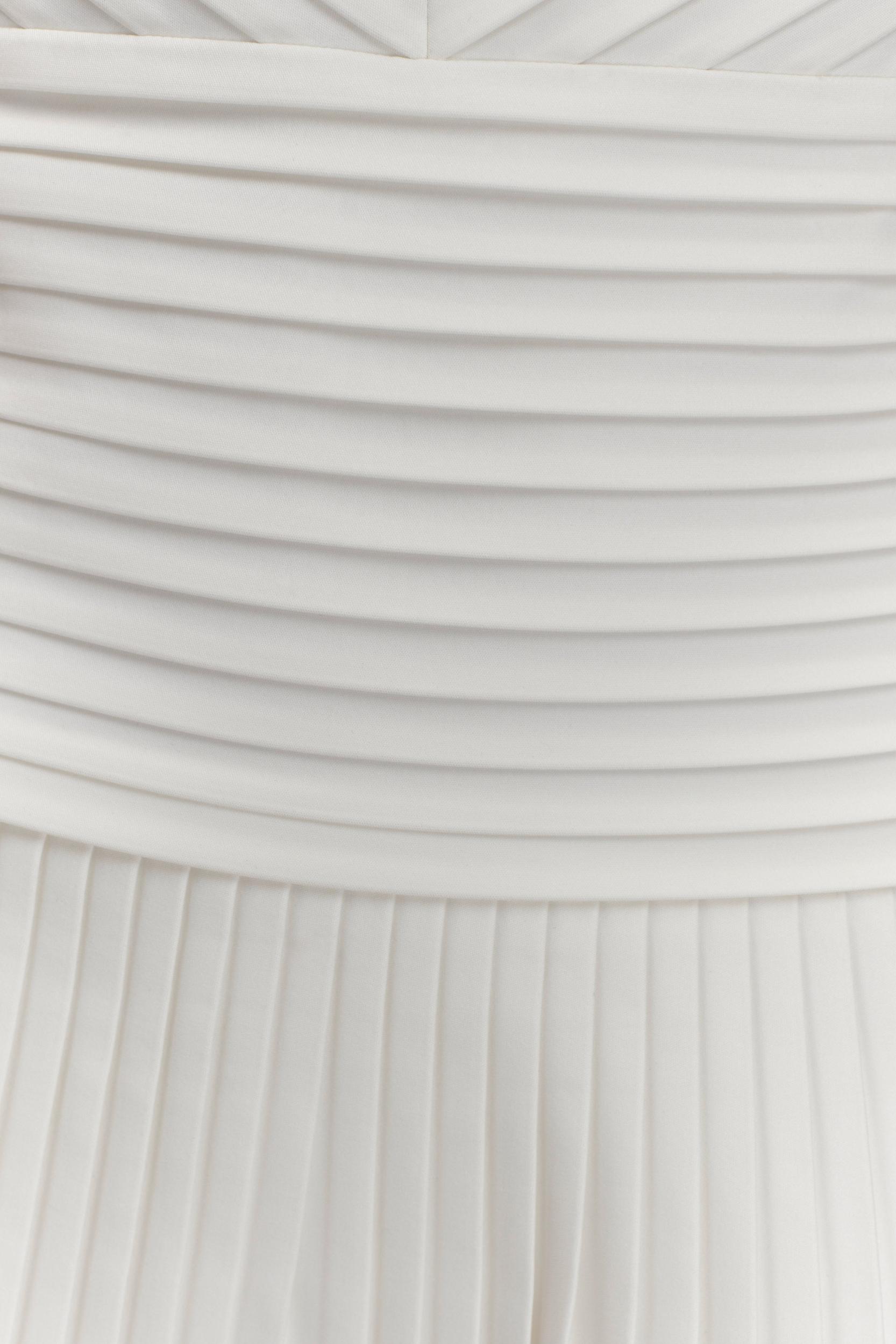 Rylee Multi Pleat Mini Dress - White Product Image