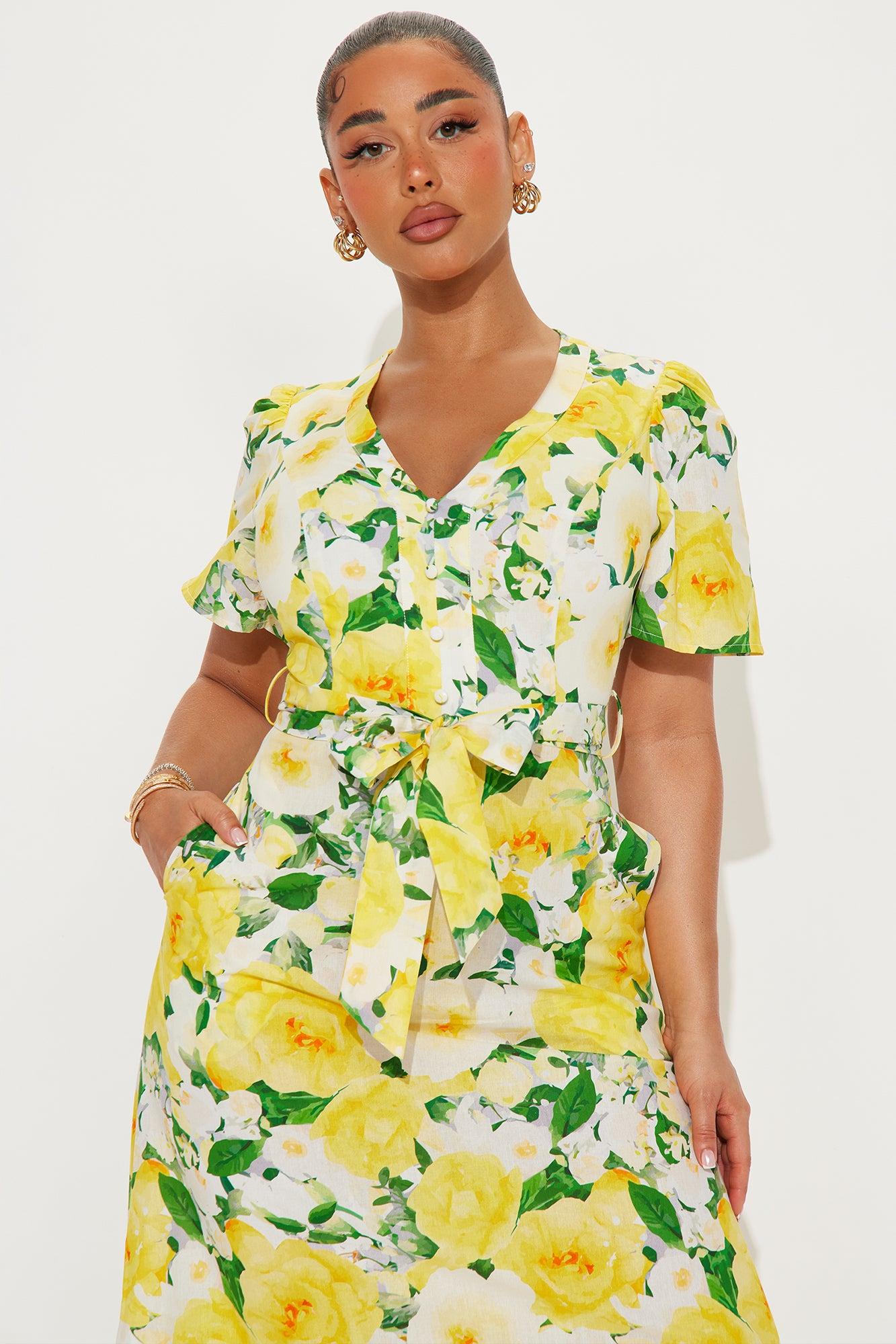 Sam Floral Maxi Dress - Yellow/combo Product Image