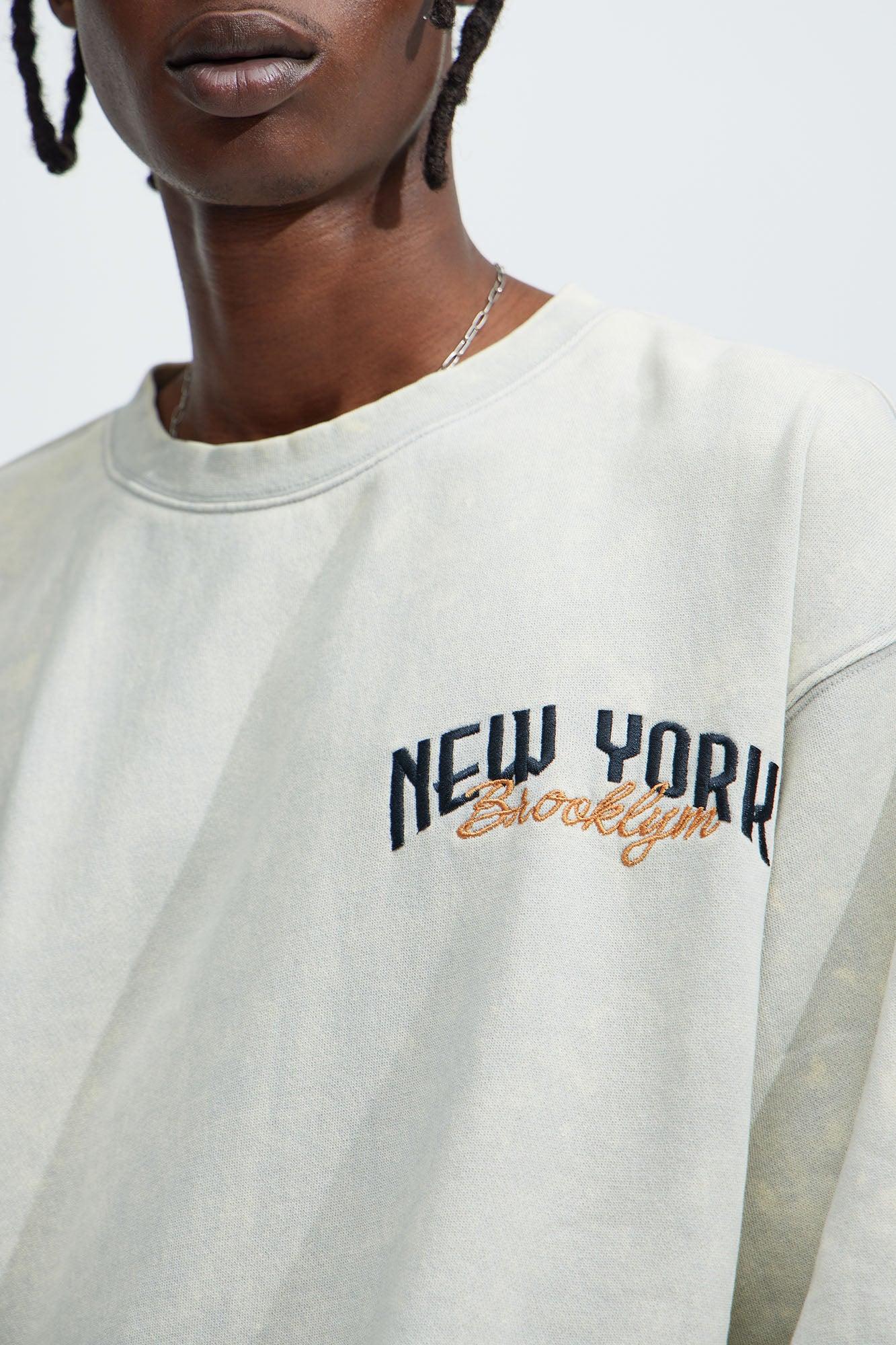 No Bad Day New York Crew Neck Sweatshirt - Grey Product Image