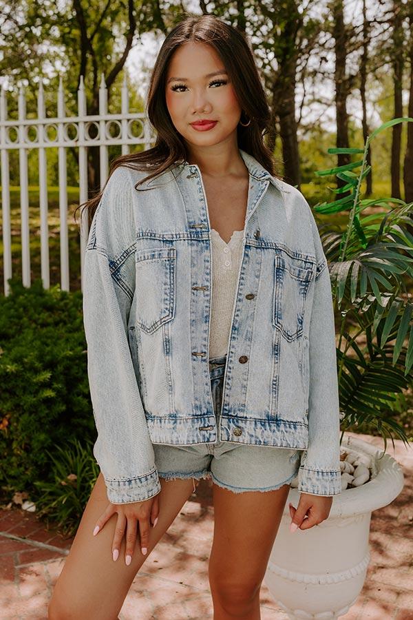 Classic Charm Denim Jacket in Light Wash Product Image