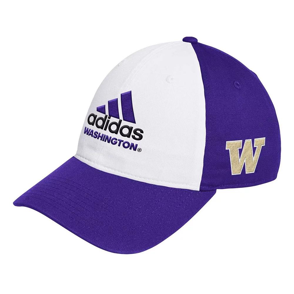 Men's adidas White/Purple Washington Huskies Slouch Adjustable Hat Product Image