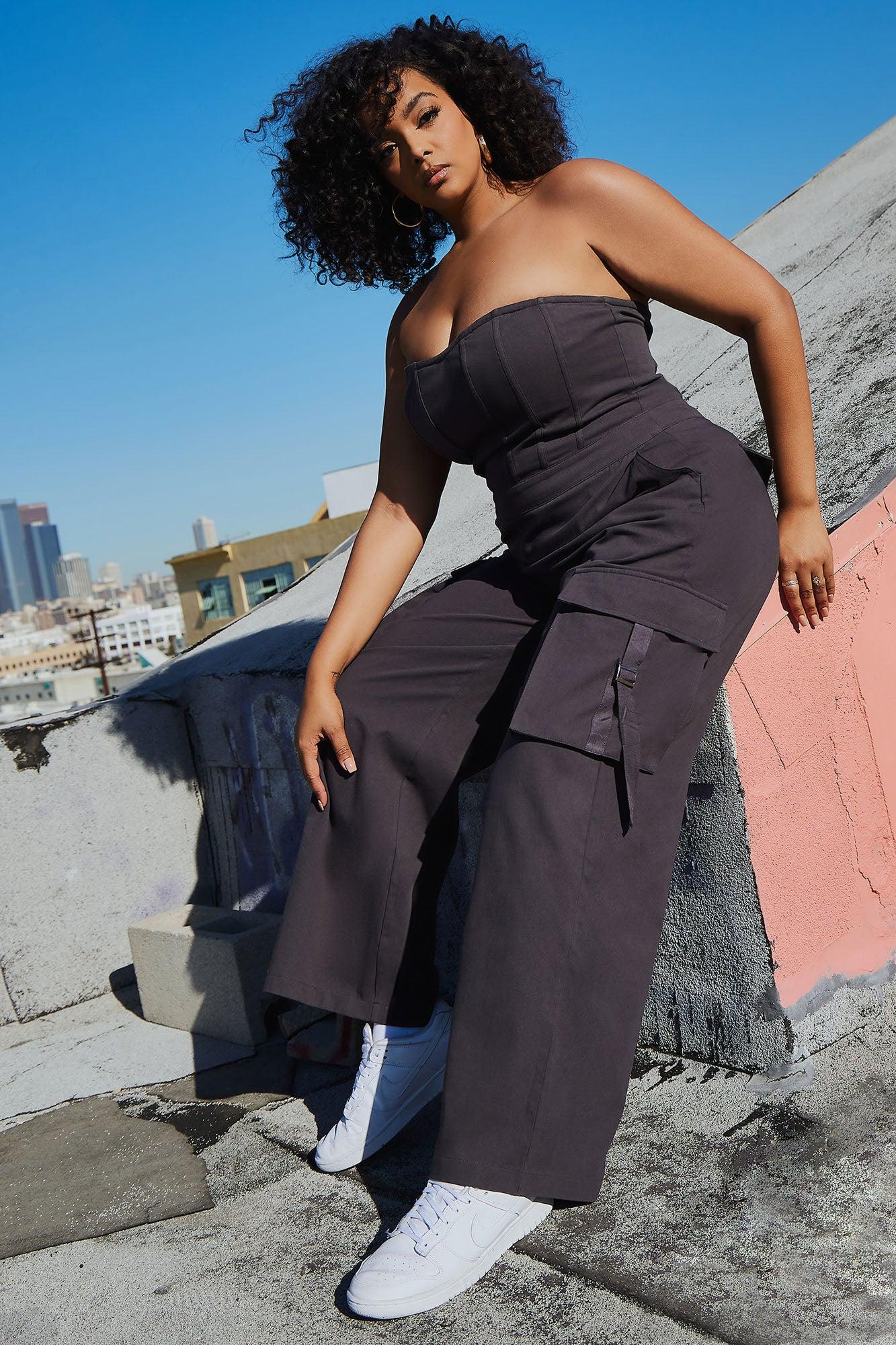 Houston Cargo Jumpsuit - Charcoal Product Image