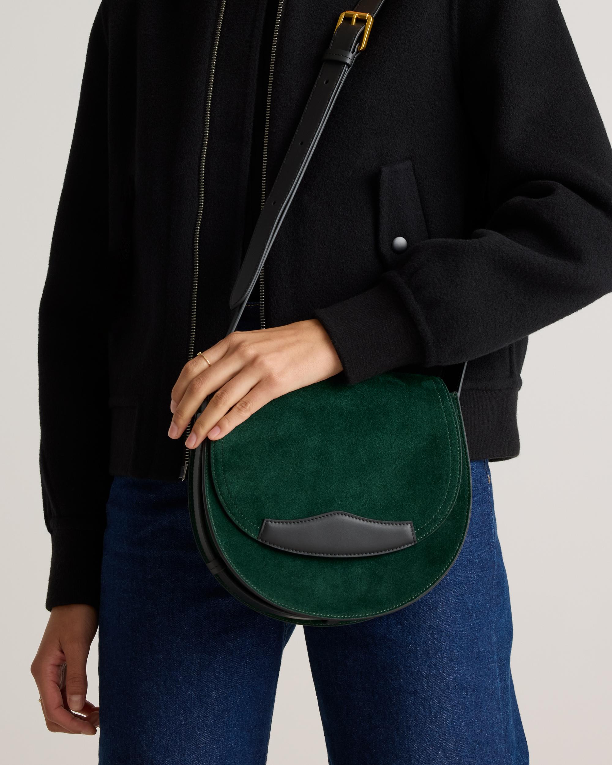 Quince | Women's Italian Suede Saddle Bag Suede Leather Product Image