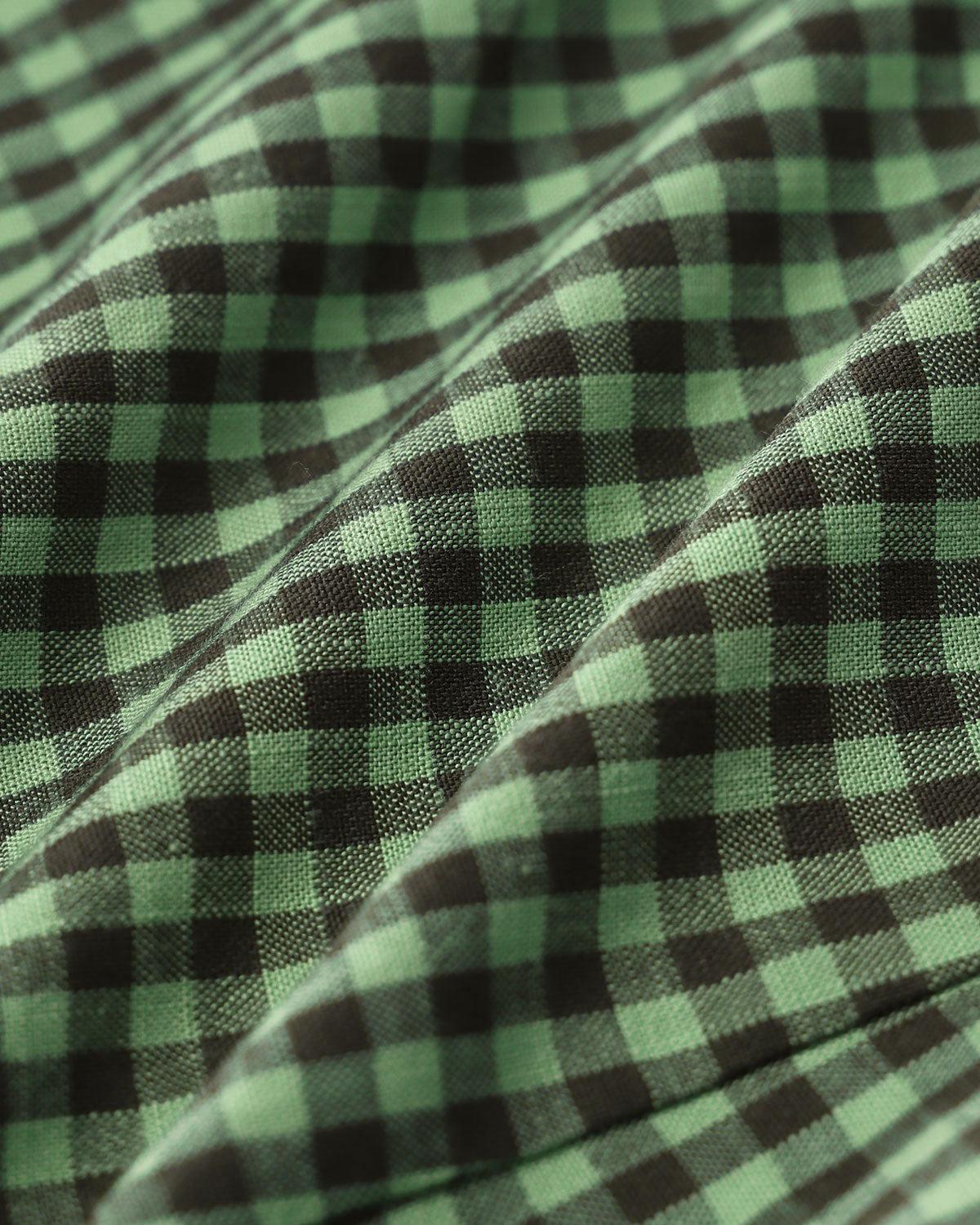 Green High Waisted Plaid Shorts Product Image