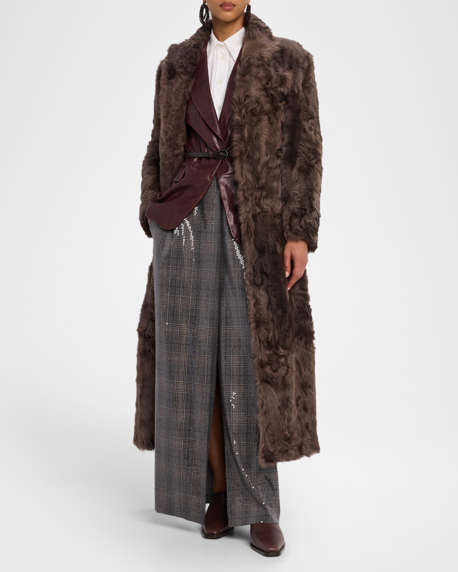 Sequined Prince of Wales Wool Skirt Product Image