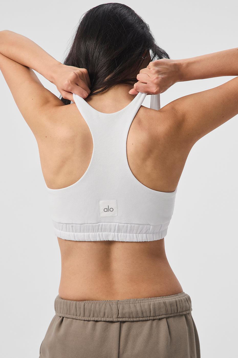 Scoop Neck Sweatshirt Bra - White Female Product Image
