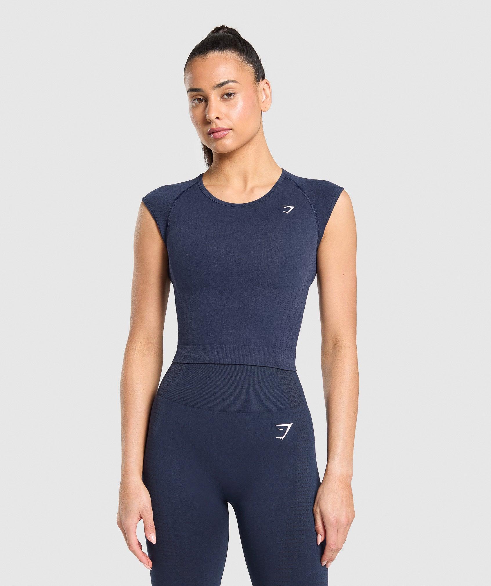 Gymshark Vital Scoop Neck Top - Heavy Blue/Marl Female Product Image