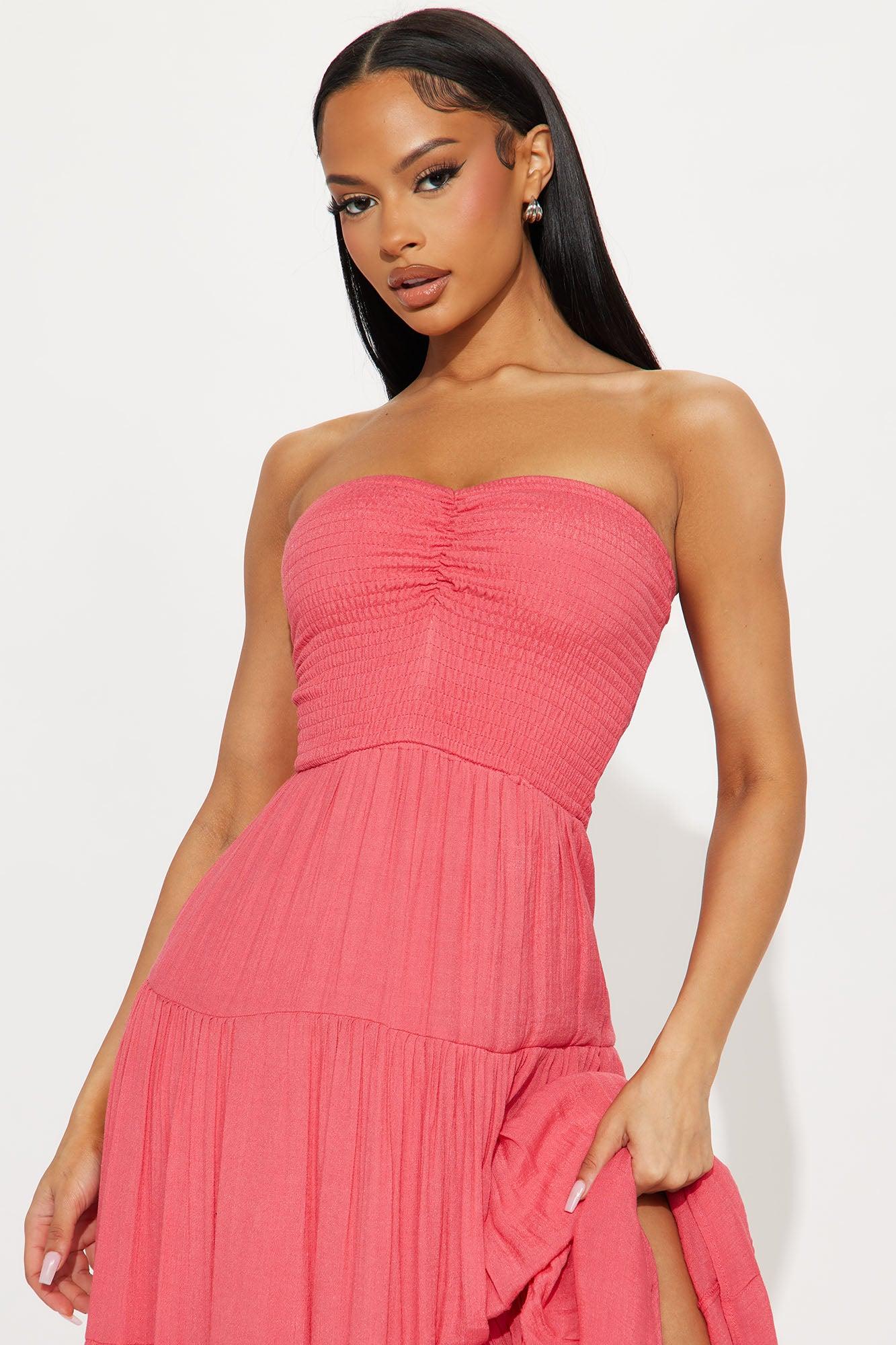 Almafi Coast Maxi Dress - Coral Product Image