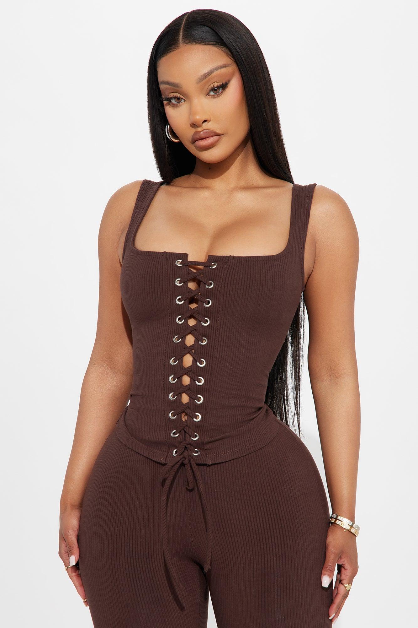 Carina Snatched Pant Set - Chocolate Female Product Image