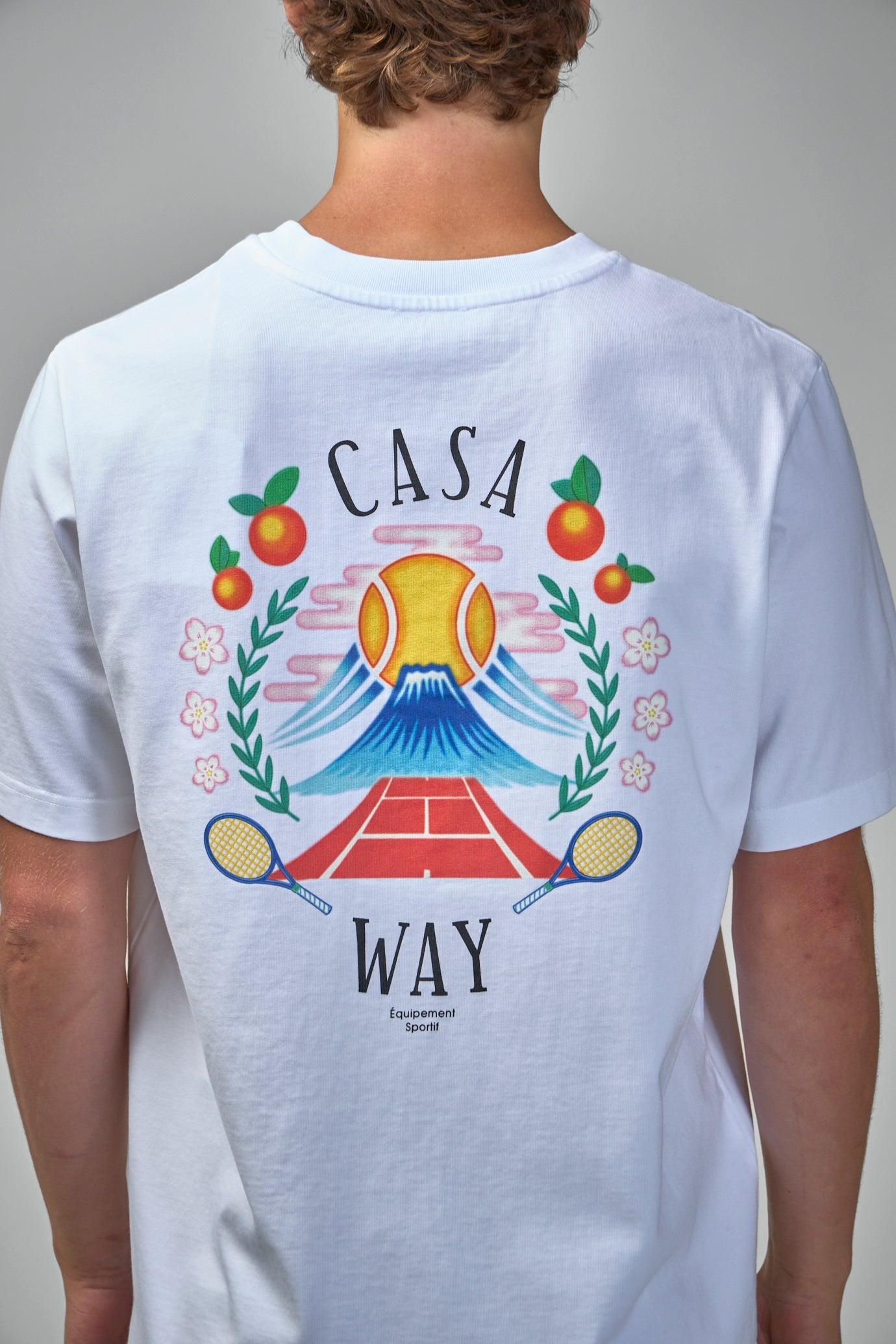 CASABLANCA Mens Casa Way Mountain Graphic-print Cotton-jersey T-shirt Xxxl In White Product Image