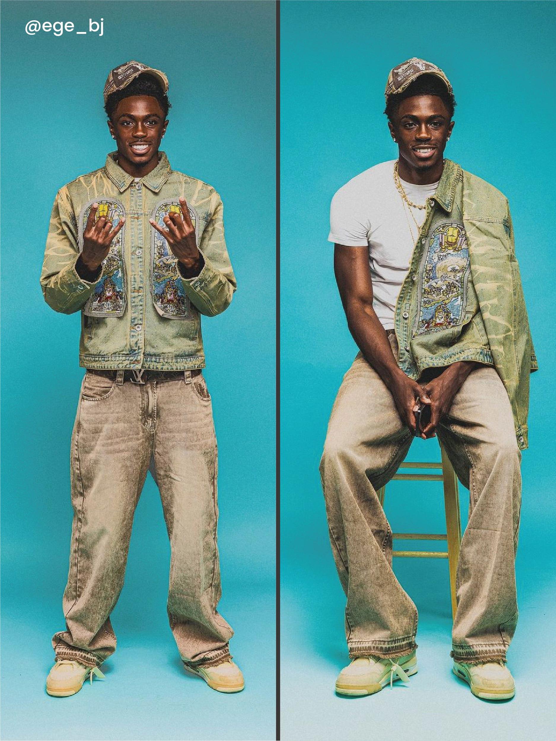 Aelfric Eden Baggy Brown Washed Jeans Product Image