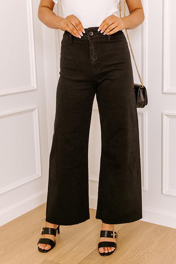 The Taron High Waist Wide Leg Pants in Black Product Image