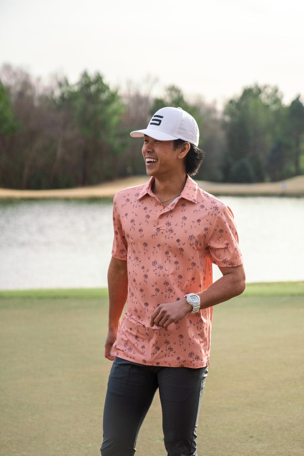 Three Sixty Six Men’s Print Golf Polos Male Product Image