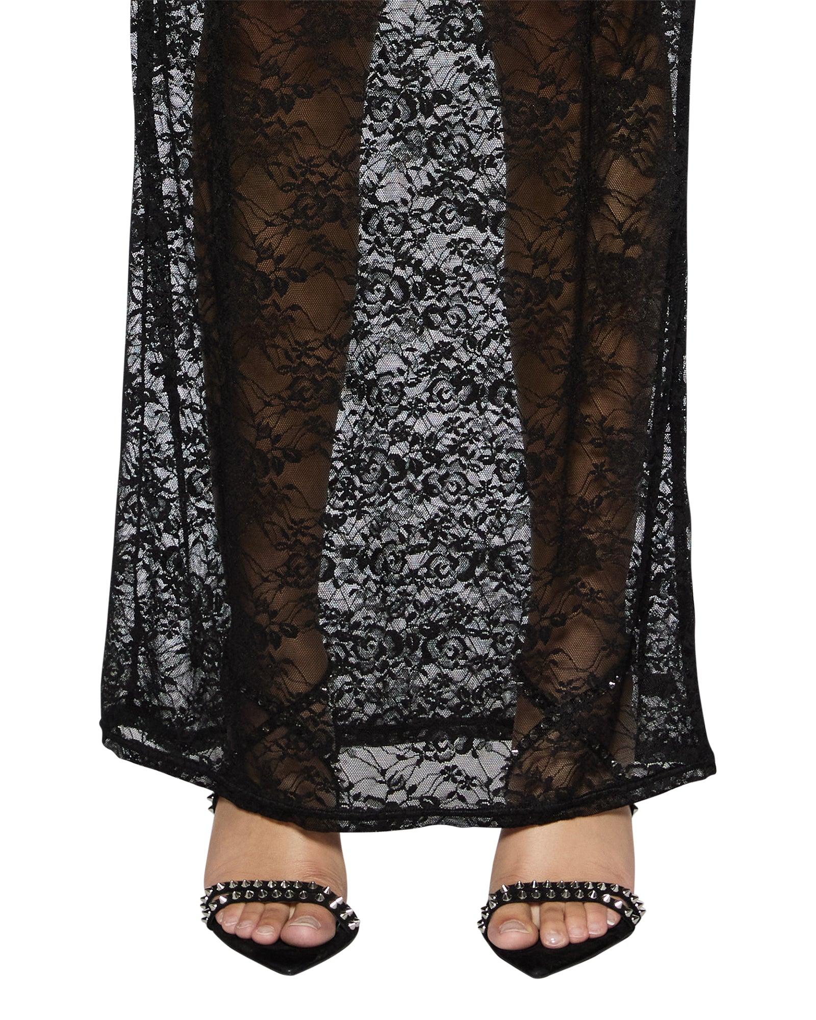 VENEDA SLIP SKIRT BLACK LACE Female Product Image