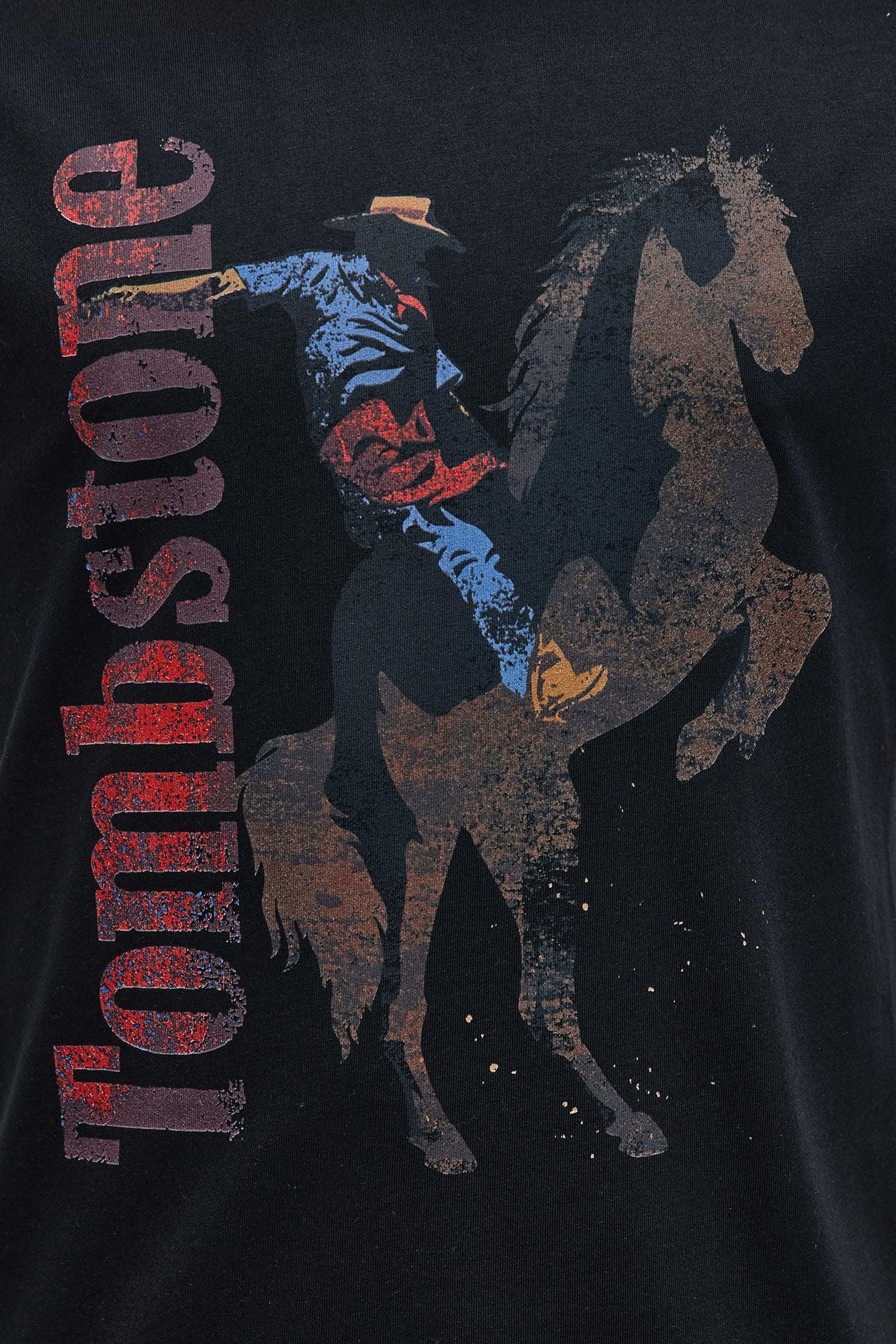 Tombstone Cowboy Short Sleeve Tee - Black Male Product Image