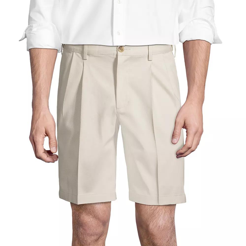 Men's Lands' End Comfort Waist 9-inch No-Iron Pleated Chino Shorts,  Product Image