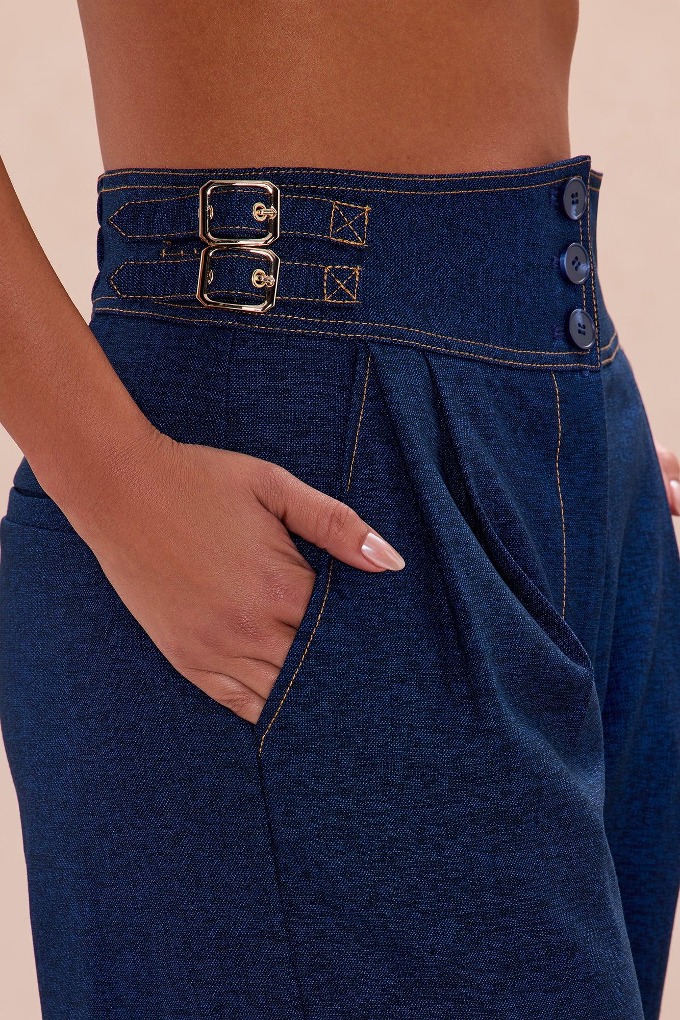 Portia Wide Leg Pant - Denim Female Product Image