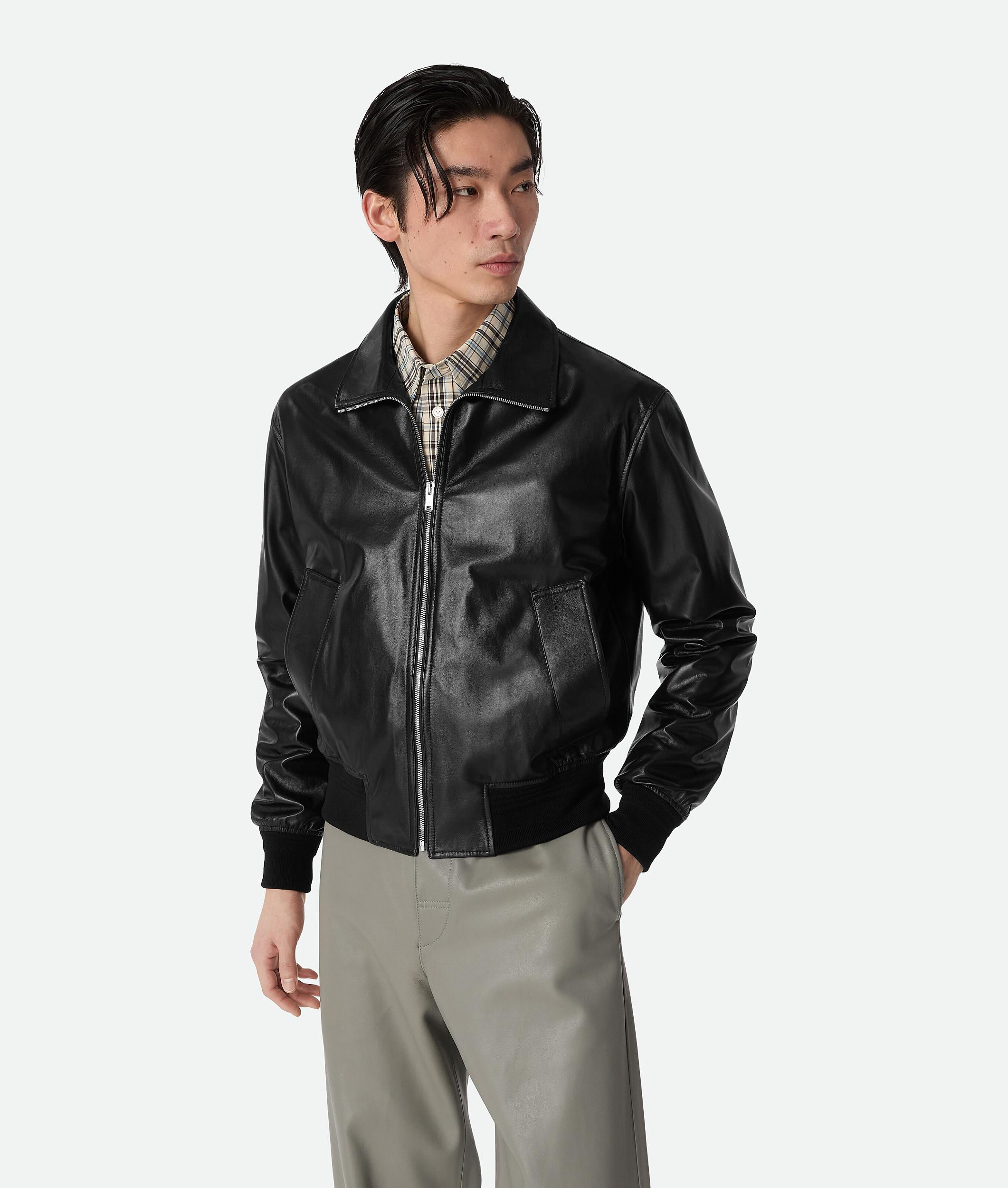 Men's Leather Nappa Blouson in Black Product Image