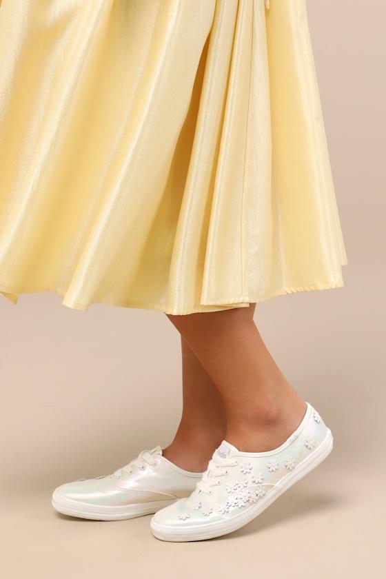 Champion Iridescent Canvas Floral Lace-Up Sneakers Product Image