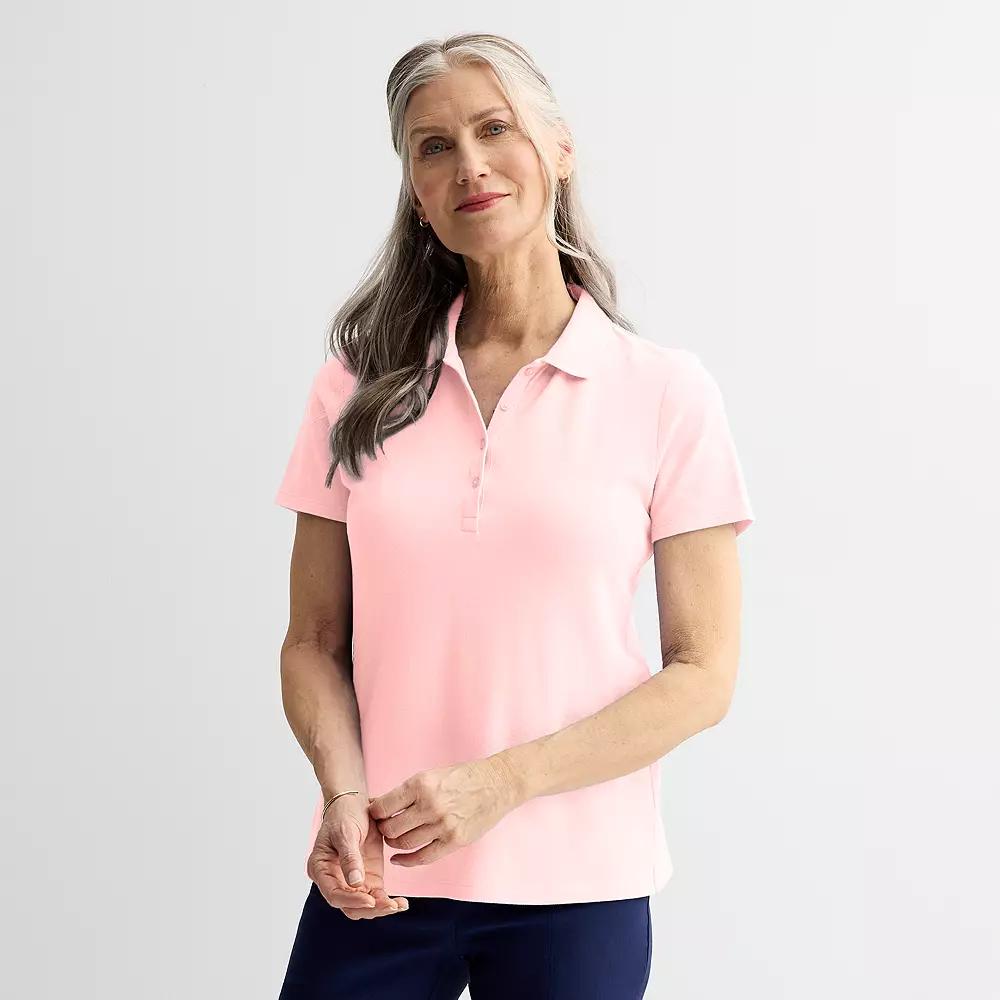 Women's Croft & Barrow® Essential Polo, Size: Small, Pink Product Image
