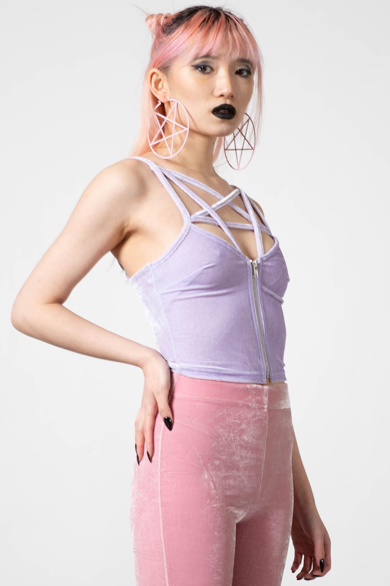 Lost In Sin Zip Top [PASTEL LILAC] - Resurrect Female Product Image