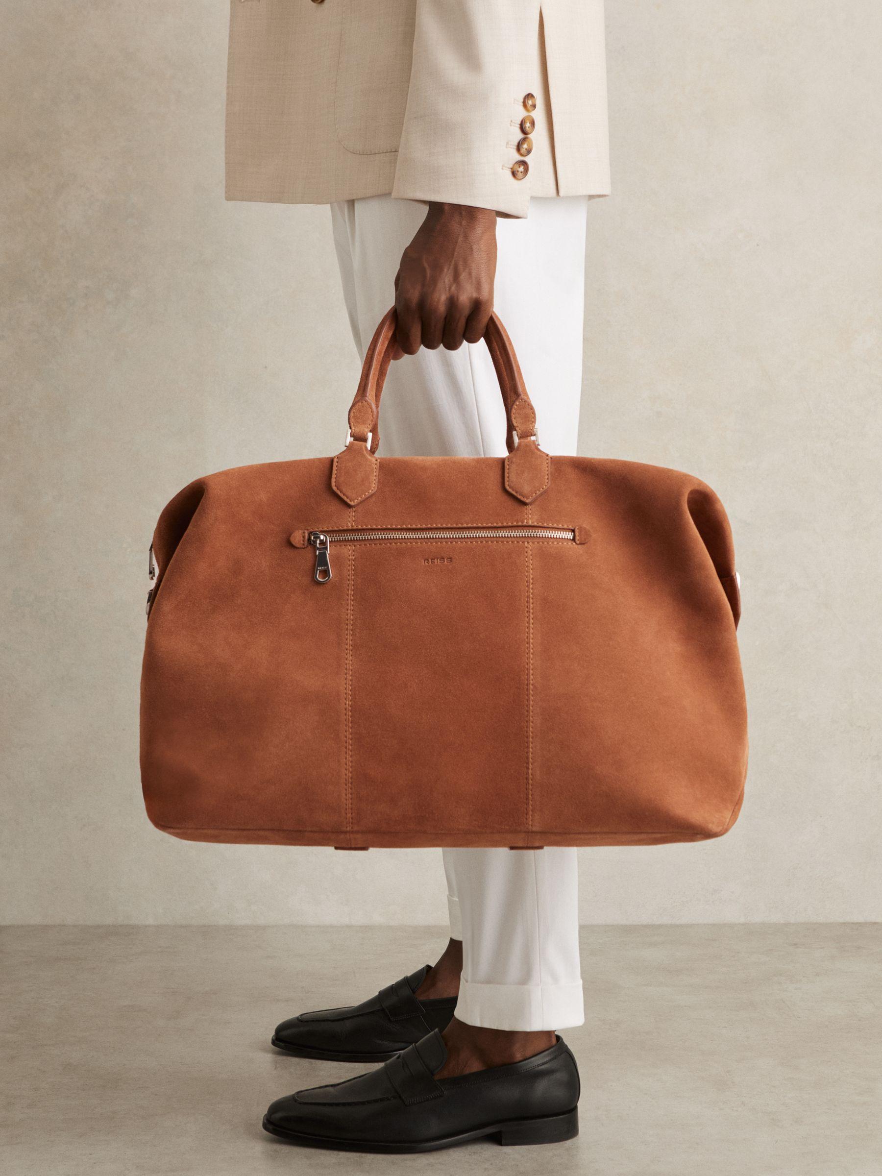 Suede Holdall in Light Tan Product Image