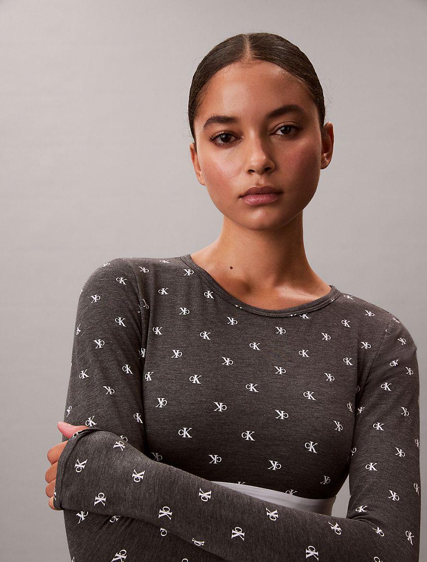 Icon Cotton Modal Lightly Lined Long Sleeve Tee Bralette Product Image