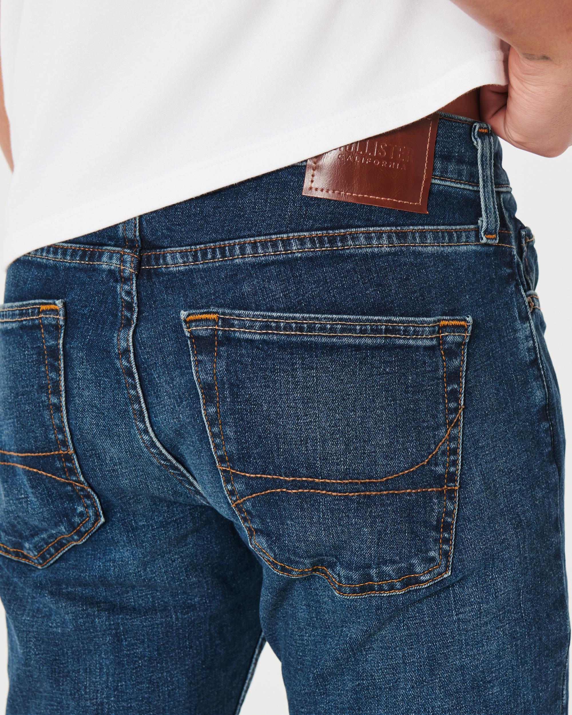 Dark Wash Slim Straight Jeans Product Image