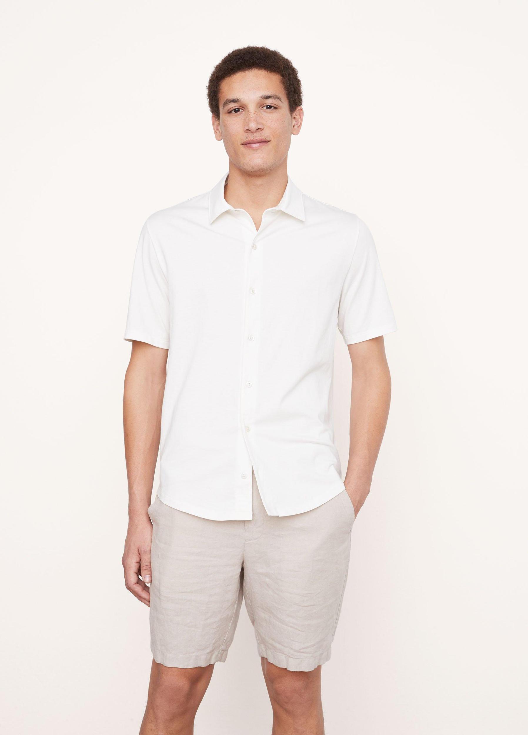 Pima Cotton Short Sleeve Button Down Shirt Product Image