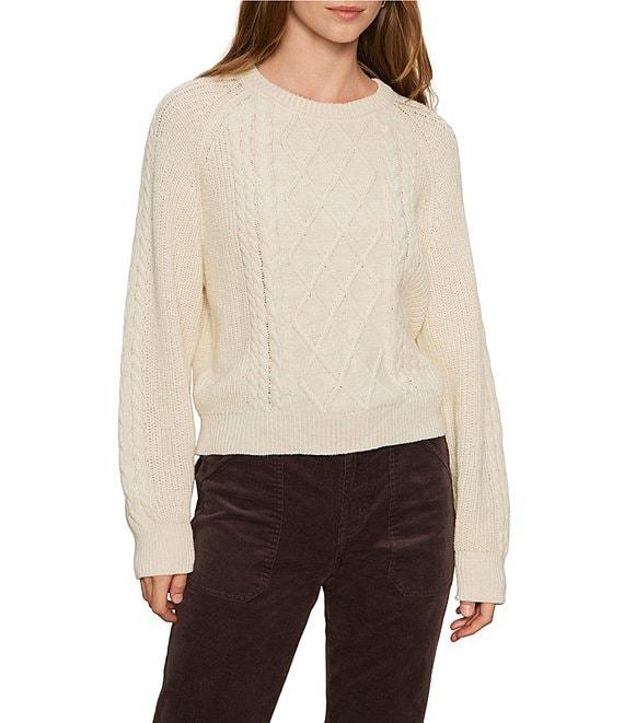 Sanctuary Nomad Cotton Slub Yarn Crew Neck Long Sleeve Cable Popover Top Product Image