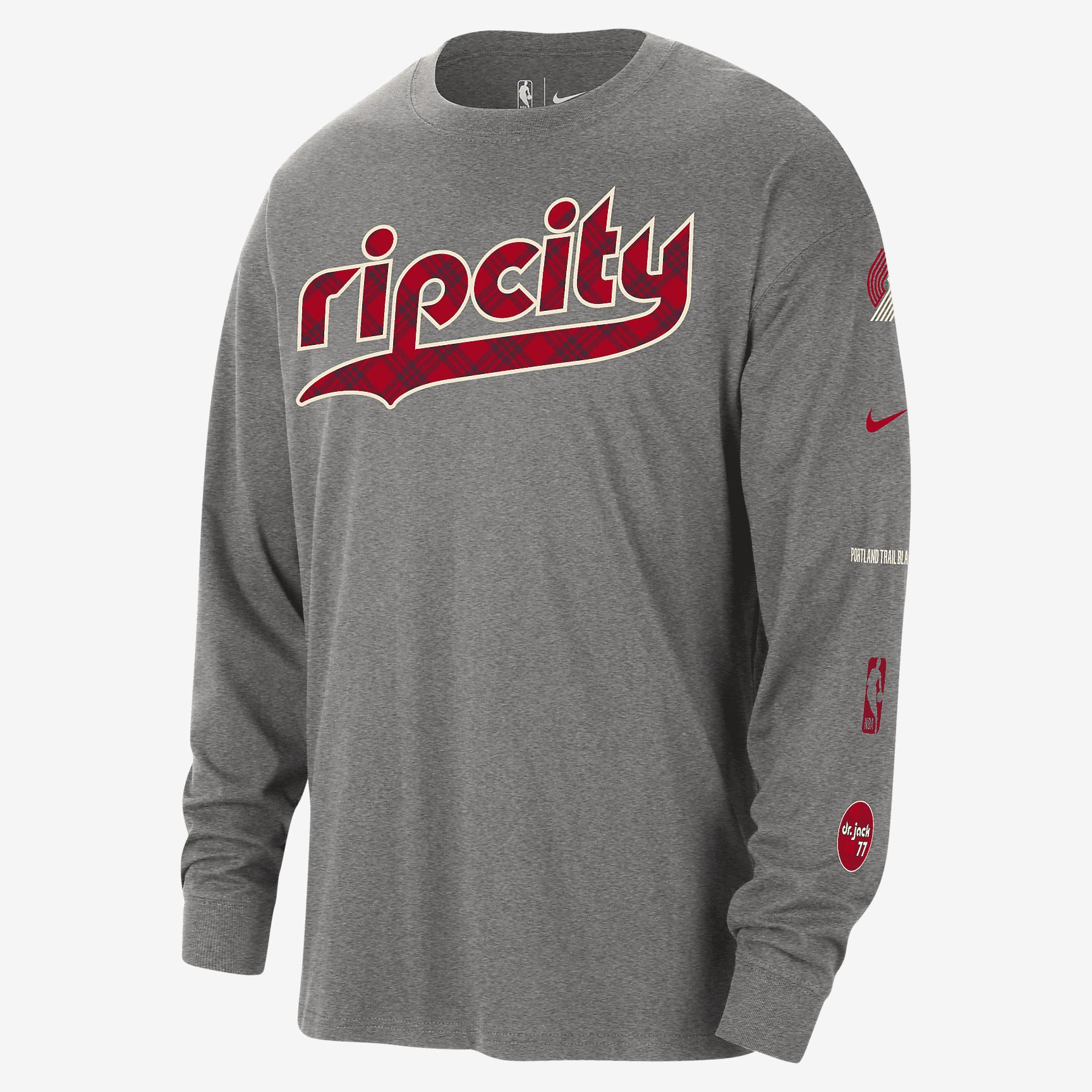 Portland Trail Blazers 2023/24 City Edition Men's Nike NBA Max90 Long-Sleeve T-Shirt Product Image