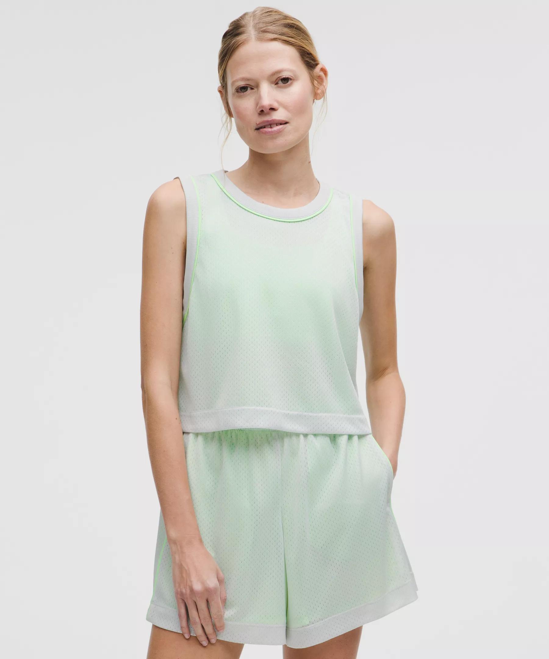 Double-Layered Mesh Reversible Tank Top Product Image