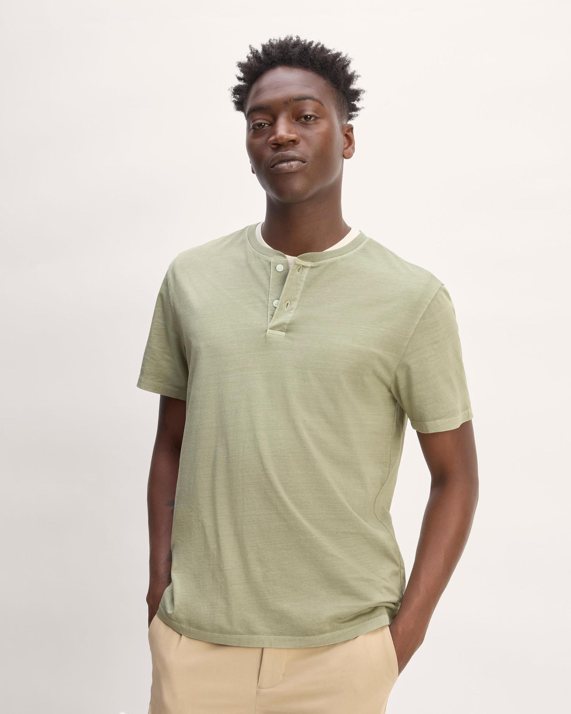 The Essential Organic Garment-Dyed Henley Product Image