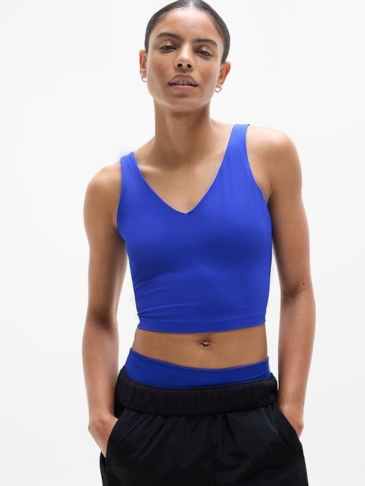 Transcend V Neck Rib Crop Sports Bra A-C Product Image