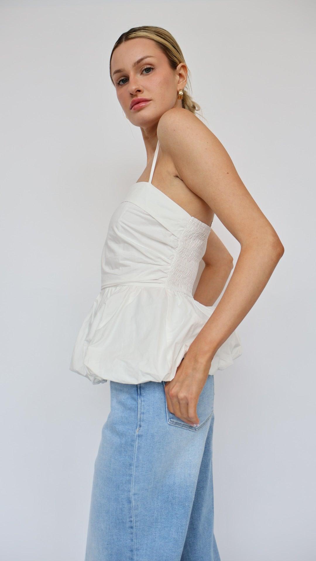 Peplum Bubble Hem Top Product Image