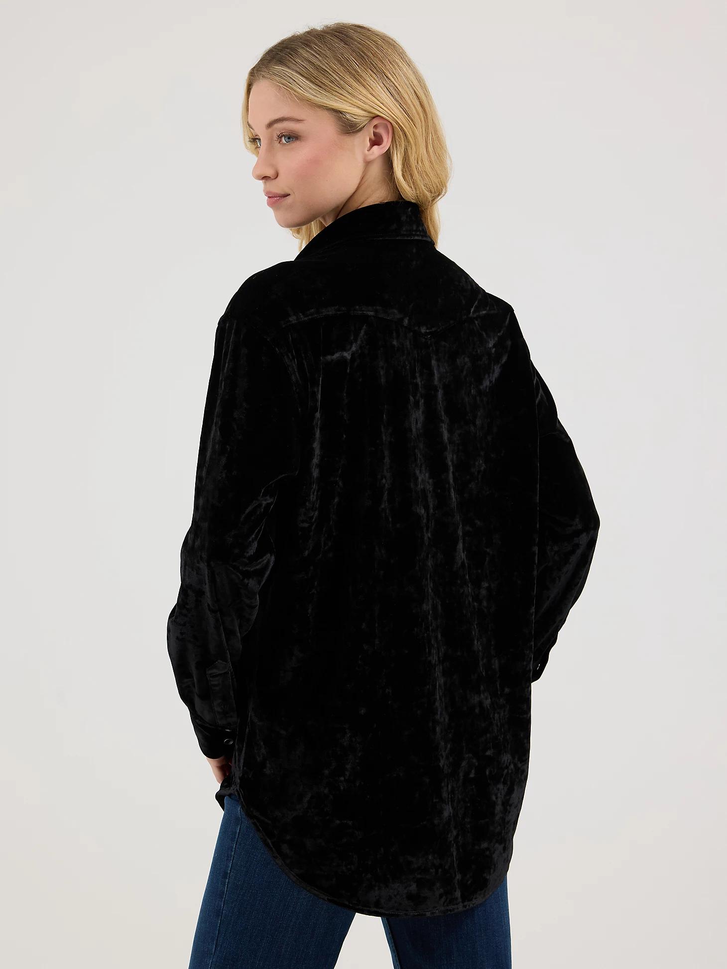 Women's Wrangler Boyfriend Fit Button-Down Velvet Top | Women's TOPS | Wrangler® Product Image